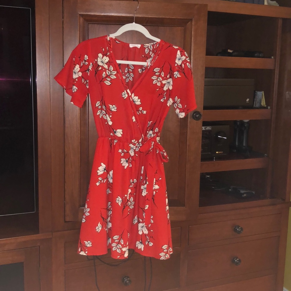 Sienna Sky red printed wrap dress
